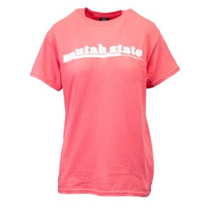 utah state university tshirt pink bubble letters